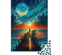 1000 Piece Bridge To Ocean Painting Jigsaw Puzzle for Adult Teenagers Paper Learning Educational Toys 1000pcs (38x26cm)