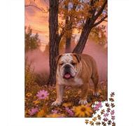 1000 Piece British Bulldog Jigsaw Puzzle for Adults & Kids - Family-Friendly Brain Game, Woods Flowers Puzzle, Decoration Gifts 70x50cm/1000pcs