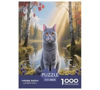 1000 Piece British Shorthair Cat Jigsaw Puzzle for Adults - Family Fun, Educational Toys, Cat Woods Jigsaws, Decoration Gifts 38x26cm/1000pcs