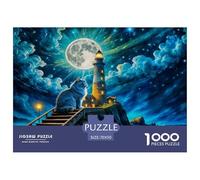1000 Piece British Shorthair Cat Jigsaw Puzzle for Adults Kids - Family Fun, Family Happy Game, Lighthouse Jigsaws, Home Decoration Birthday Gifts 70x50cm/1000pcs