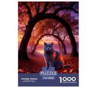 1000 Piece British Shorthair Cat Jigsaw Puzzles for Adults - Challenging Game, Maple Leaves Puzzles, Decoration Unique Gift 38x26cm/1000pcs