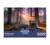1000 Piece British Shorthair Jigsaw Puzzle for Adults - A Mindful Challenge, Family Game, Forest Puzzle, Decoration Birthday Gifts 38x26cm/1000pcs