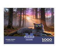 1000 Piece British Shorthair Jigsaw Puzzle for Adults - A Mindful Challenge, Family Game, Forest Puzzles, Decoration Gifts 52x38cm/1000pcs
