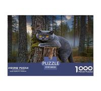 1000 Piece British Shorthair Jigsaw Puzzle for Adults - A Mindful Challenge, Family Game, Spruce Forest Puzzle, Decoration Unique Gift 38x26cm/1000pcs
