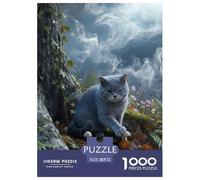1000 Piece British Shorthair Jigsaw Puzzle for Adults Kids - Family Game Night & Educational Fun, Misty Tree Trunk Puzzle, Decoration Birthday Gifts 52x38cm/1000pcs