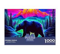 1000 Piece Brown Bear Jigsaw Puzzle Challenge High Difficulty for Adults Home Decoration Educational Game Age 12+ for Adults 38x26cm/1000pcs
