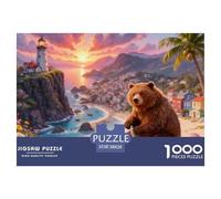 1000 Piece Brown Bear Jigsaw Puzzle for Adults & Kids - Family Fun, Educational Games, Bay Jigsaws, Home Decoration Birthday Gifts 38x26cm/1000pcs