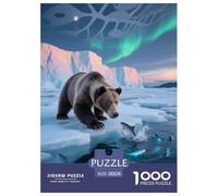 1000 Piece Brown Bear Jigsaw Puzzle for Adults Kids - Family Fun, Educational Toys, Glacier Fish School Puzzles, Decoration Gifts 38x26cm/1000pcs