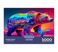 1000 Piece Brown Bear Jigsaw Puzzles for Adults Gifts Challenging Games Home Decors Brainteasing Wildlife Jigsaw Puzzle for Adults And Kids 52x38cm/1000pcs