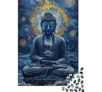 1000 Piece Buddha Starry Night Style Art Jigsaw Puzzles for Adult Teenagers Wooden Puzzles Sustainable Puzzle for Adults | Games 1000pcs (38x26cm)
