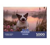 1000 Piece Bull Terrier Jigsaw Puzzle for Adults Kids - Challenging Brain Teaser, Wetland Puzzle, Home Decoration Birthday Gifts 52x38cm/1000pcs