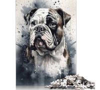 1000 Piece Bulldog Beauty Watercolor Jigsaw Puzzles for Adult Puzzle Jigsaws for Adults Age 14+ 1000pcs (38x26cm)