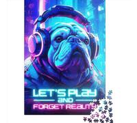 1000 Piece Bulldog Gaming Square Jigsaw Puzzles for Adults, Paper Puzzles Educational Game for Children 38x26cm/1000pcs