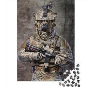 1000 Piece Bullmastiff Elite Soldier Square Puzzle for Adults Wooden Puzzles Educational Puzzle Family Game 1000pcs (75x50cm)