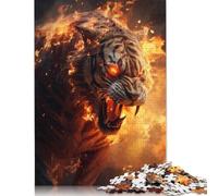 1000 Piece Burning Fantasy Tiger Glow Jigsaw Puzzles for Adults Learning Educational Toys Family Games Birthday Gifts 1000pcs (75x50cm)