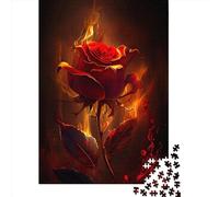 1000 Piece Burning Rose1 Jigsaw Puzzle for Adult Teenagers Wooden Puzzle Christmas Eve Gifts 1000pcs (75x50cm)
