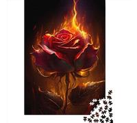 1000 Piece Burning Rose2 Jigsaw Puzzle for Adult Teenagers Wooden Puzzle Christmas Eve Gifts 1000pcs (75x50cm)