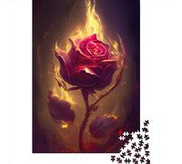 1000 Piece Burning Rose5 Jigsaw Puzzle for Adult Teenagers Wooden Learning Educational Toys 1000pcs (75x50cm)