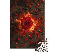 1000 Piece Burning Roses Jigsaw Puzzles for Adults Wooden Puzzle for Adults And Teenager Educational Puzzle 1000pcs (75x50cm)