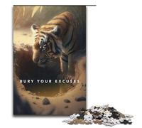 1000 Piece Bury Your Excuses Puzzles Gifts Jigsaw Puzzles for Adults Christmas Wishlist with Santa Claus for Teenager Age 14 Up 1000 PCS(38x26cm)