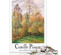 1000 Piece Camille Pissarro Autumn Poplars Painting Square Puzzles for Adults & Wooden Puzzles Educational Game 1000pcs (75x50cm)
