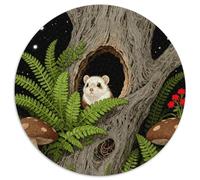 1000 Piece Campbell's Dwarf Hamster Jigsaw Puzzle for Adults Kids - Family Fun, Family Game, Tree Hollow Ferns Puzzles, Home Decoration Unique Gift 1000pcs (67.5x67.5cm)
