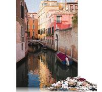 1000 Piece Canal at Sunset in Venice Creative Square Jigsaw Puzzles for Adults & Wooden Puzzles Educational Toys 1000pcs (75x50cm)