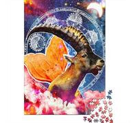 1000 Piece Capricorn Zodiac Wall Art Puzzles for Adults Wooden Puzzles Educational Games For Kids 1000pcs (75x50cm)