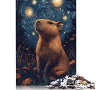 1000 Piece Capybara Starry Night Creative Square Jigsaw Puzzles for Adults And Wooden Puzzles Toy Intellectual Game 1000pcs (75x50cm)