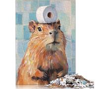 1000 Piece Capybara with Toilet Woode Square Puzzle for Adults Wooden Puzzles Educational Puzzle Family Game 1000pcs (75x50cm)