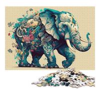 1000 Piece Cartoon Style of Elephant Square Puzzles for Adults And Wooden Puzzles Family Activity 1000pcs (75x50cm)