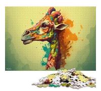 1000 Piece Cartoon Style of Giraffe Creative Square Jigsaw Puzzles for Adults & Paper Puzzles Educational Toys 38x26cm/1000pcs