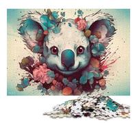 1000 Piece Cartoon Style of Koala Square Puzzles for Adults, Paper Puzzles Family Entertainment Toys 38x26cm/1000pcs