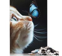 1000 Piece Cat And Butterfly Square Puzzles for Adults And Wooden Puzzles Family Activity 1000pcs (75x50cm)