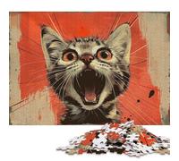1000 Piece Cat Funny Animal Creative Square Jigsaw Puzzles for Adults & Paper Puzzles Stress Relief Puzzle Games And Unique 38x26cm/1000pcs