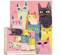1000 Piece Cat Group Portrait Puzzle 50x70cm Mixed Media Art Adult Teen Jigsaw Challenging Family Activity Games Colorful DIY Craft Puzzle for Home Decor Gifts