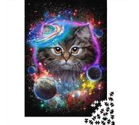 1000 Piece Cat in Galaxy Space Cosmos1 Paper Jigsaw Puzzles Adults Teens Jigsaw Large Puzzle Toys Educational Intellectual Decompressing Fun Family Game 1000pcs (38x26cm)