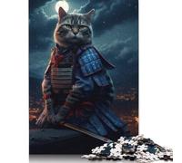 1000 Piece Cat Japan Samurai Square Puzzles for Adults And Wooden Puzzles Family Activity 1000pcs (75x50cm)
