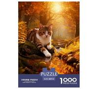 1000 Piece Cat Jigsaw Puzzles for Adults - Family Fun, Family Game, Forest Stream Puzzle, Home Decoration Unique Gift 52x38cm/1000pcs