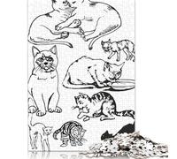 1000 Piece Cat Lovers in Minimalist Creative Square Jigsaw Puzzles for Adults & Wooden Puzzles Educational Toys 1000pcs (75x50cm)
