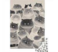 1000 Piece Cats Jigsaw Puzzles for Adults Challenge Toy Family Fun Game Home Decoration Cats Gathering Together Puzzle Unique Gift 1000pcs (75x50cm)