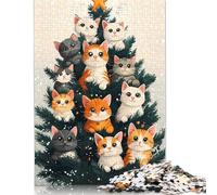 1000 Piece Cats on Christmas Tree Jigsaw Puzzle Adult Jigsaw Puzzle Puzzle for Adults And Teenager 300pcs (40x28cm)
