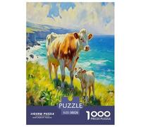 1000 Piece Cattle Jigsaw Puzzles Great Gift for Adults Family Challenging Toys Home Decors Animals Jigsaw Puzzle for Women Men Adult 38x26cm/1000pcs
