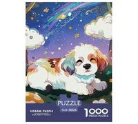 1000 Piece Cavalier King Charles Spaniel Game Puzzle for Adults Gifts Educational Games Home Decors Brainteasing Cute Dog Jigsaw Puzzle for Women Men Adult 38x26cm/1000pcs