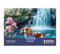 1000 Piece Cavalier King Charles Spaniel Jigsaw Puzzle for Adults & Kids - Challenging Game, Waterfall Puzzles, Home Decoration Unique Gift 52x38cm/1000pcs