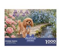 1000 Piece Cavalier King Charles Spaniel Jigsaw Puzzle for Adults & Kids - Family Fun, Educational Games, Flower Jigsaws, Home Decoration Unique Gift 38x26cm/1000pcs