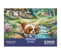 1000 Piece Cavalier King Charles Spaniel Jigsaw Puzzle for Adults & Kids - Family Fun, Family Game, Forest Cottage Puzzle, Decoration Gifts 52x38cm/1000pcs