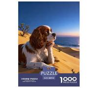 1000 Piece Cavalier King Charles Spaniel Jigsaw Puzzle for Adults & Kids - Family Fun, Family Happy Game, Dunes Puzzle, Decoration Birthday Gifts 52x38cm/1000pcs
