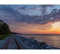 1000 Piece Challenge Jigsaw Puzzle for Adults And Kids Age 14 Years Up - Rails railroad coast 75x50cm