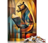 1000 Piece Charming Bear - Cubist Reader in Deep Thought Jigsaw Puzzles for Adults Paper Puzzles for Adults & Teenager Family Entertainment Toys 38x26cm/1000pcs